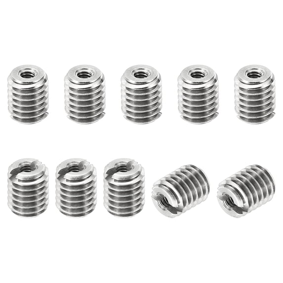 Uxcell Thread Adapters Sleeve Reducing Nut 10pcs M5x0.8 Male to M2x0.4 Female Repairing Insert Nut 6mm