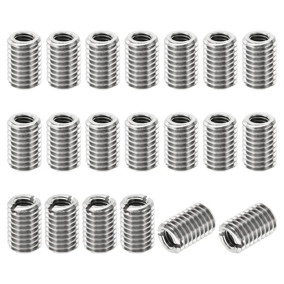 Uxcell Thread Adapters Sleeve Reducing Nut 20pcs M10x1.5 Male to M6x1 Female Repairing Insert Nut 15mm