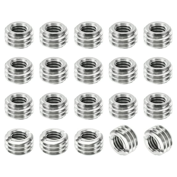 Uxcell Thread Adapters Sleeve Reducing Nut 20pcs M10x1.5 Male to M6x1 Female Repairing Insert Nut 6mm