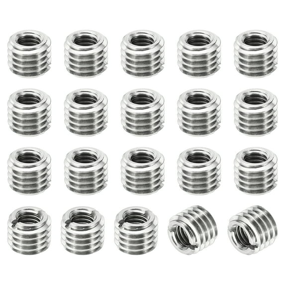 Uxcell Thread Adapters Sleeve Reducing Nut 20pcs M10x1.5 Male to M6x1 Female Repairing Insert Nut 8mm