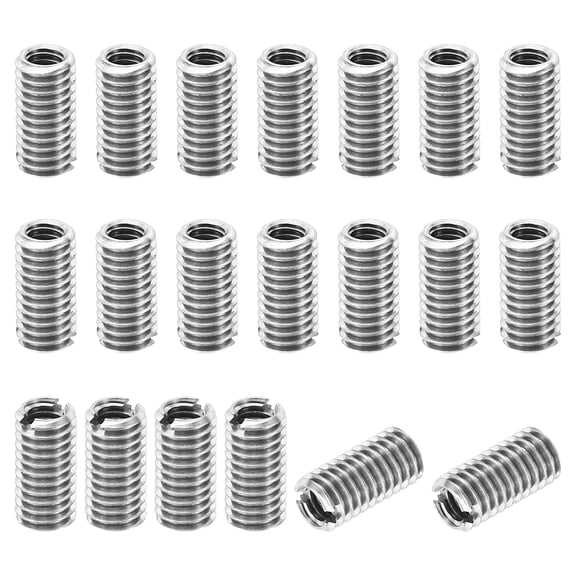 Uxcell Thread Adapters Sleeve Reducing Nut 20pcs M6x1 Male to M4x0.7 Female Repairing Insert Nut 12mm