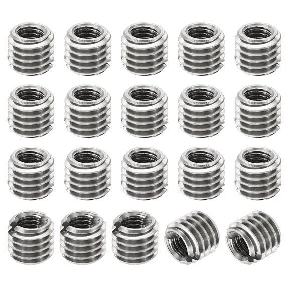 Uxcell Thread Adapters Sleeve Reducing Nut 20pcs M8x1.25 Male to M5x0.8 Female Repairing Insert Nut 7mm