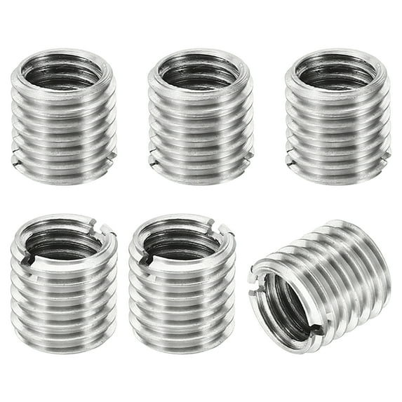 Uxcell Thread Adapters Sleeve Reducing Nut 6pcs M12x1.75 Male to M10x1.5 Female Repairing Insert Nut 12mm