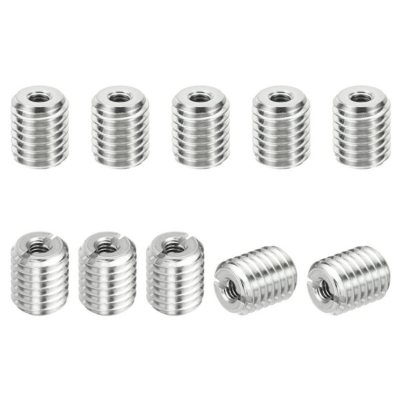 Uxcell Thread Adapters Sleeve Reducing Nut M10*1.5 Male to M4*0.7 Female Repairing Insert Nut Screw Reducer 12mm 10 Pcs