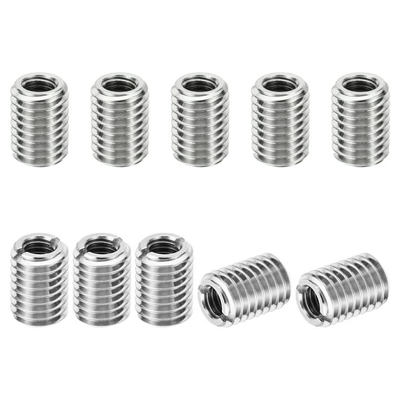 Uxcell Thread Adapters Sleeve Reducing Nut M10*1.5 Male to M6*1 Female Repairing Insert Nut Screw Reducer 14mm 10 Pcs