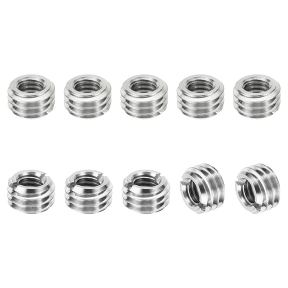 Uxcell Thread Adapters Sleeve Reducing Nut M10*1.5 Male to M6*1 Female Repairing Insert Nut Screw Reducer 6mm 10 Pcs