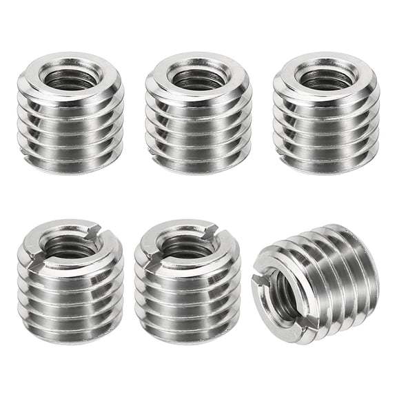 Uxcell Thread Adapters Sleeve Reducing Nut M14*2 Male to M8*1.25 Female Repairing Insert Nut Screw Reducer 12mm 6 Pcs