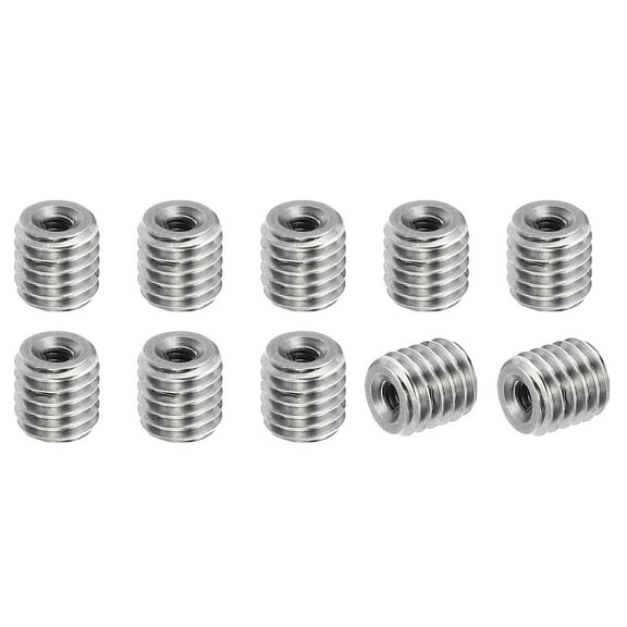 Uxcell Thread Adapters Sleeve Reducing Nut M5x0.8 Male to M2x0.4 FeMale to Repair Insert Nut Screw Reducer 5mm 10 Pcs