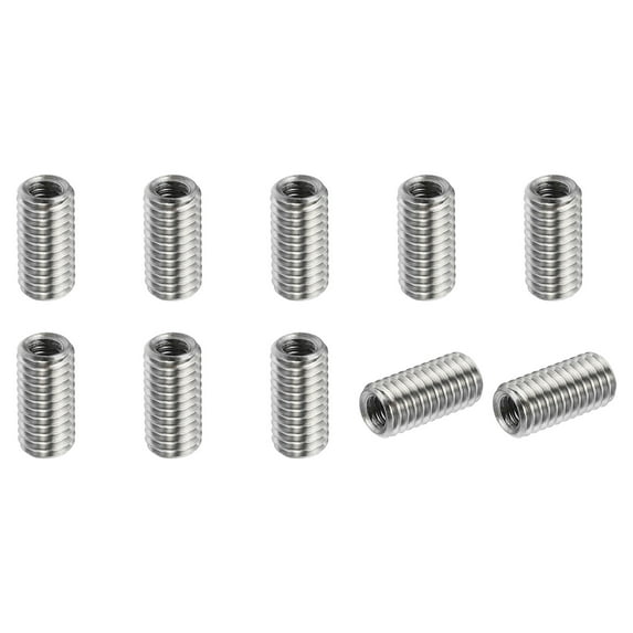 Uxcell Thread Adapters Sleeve Reducing Nut M5x0.8 Male to M3x0.5 FeMale to Repair Insert Nut Screw Reducer 10mm 10 Pcs