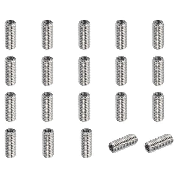 Uxcell Thread Adapters Sleeve Reducing Nut M5x0.8 Male to M3x0.5 FeMale to Repair Insert Nut Screw Reducer 12mm 20 Pcs