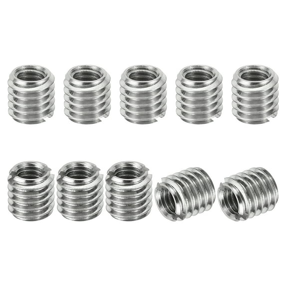 Uxcell Thread Adapters Sleeve Reducing Nut M6*1 Male to M4*0.4 Female Repairing Insert Nut Screw Reducer 6mm 10 Pcs