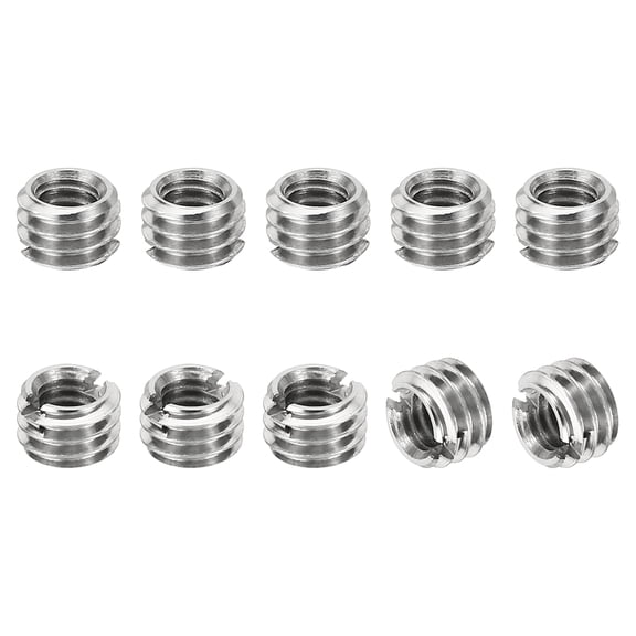 Uxcell Thread Adapters Sleeve Reducing Nut M6*1 Male to M4*0.7 Female Repairing Insert Nut Screw Reducer 4mm 10 Pcs