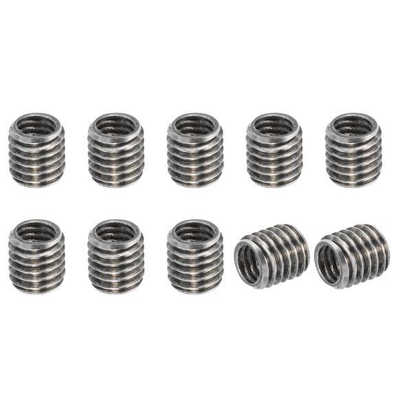 Uxcell Thread Adapters Sleeve Reducing Nut M8x1.25 Male to M6x1.0 FeMale to Repair Insert Nut Screw Reducer 8mm 10 Pcs