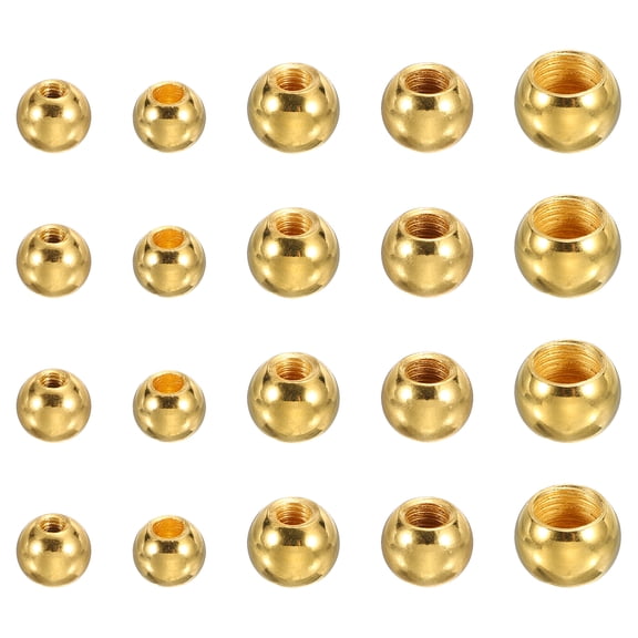 Uxcell Thread Cap Nuts Knob, 40Pcs Ball Screw Caps Furniture Lighting Hardware Fastening ( M3x9 M4x9 M5x12 M6x12 M10x15 )for Lighting Fixture DIY Repair Decor, Electroplated Gold