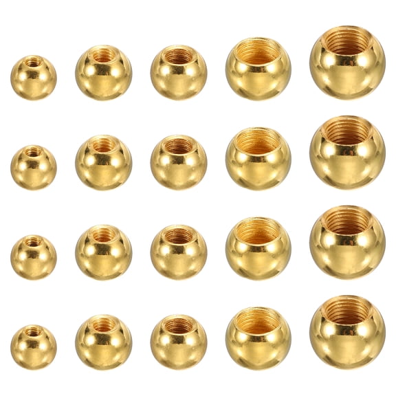 Uxcell Thread Cap Nuts Knob, 40Pcs Ball Screw Caps Furniture Lighting Hardware Fastening ( M3x9 M5x12 M6x12 M10x15 M10x18 )for Lighting Fixture DIY Repair Decor, Electroplated Gold