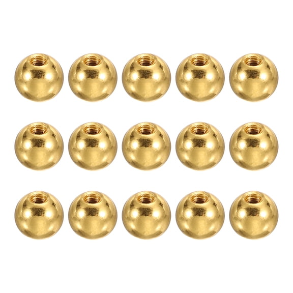 Uxcell Thread Cap Nuts Knob M3x9mm, 15Pcs Ball Screw Caps Furniture Lighting Hardware Fastening for Ceiling Light Pendant Lamp DIY Repair Home Lighting, Electroplated Gold