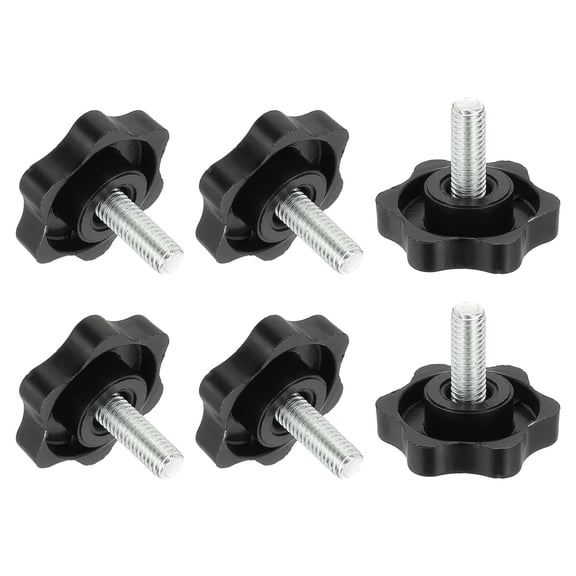 Uxcell Thread Star Knobs Plastic Star Hand Tightening Screw Clamping Handle 6mm x 15mm