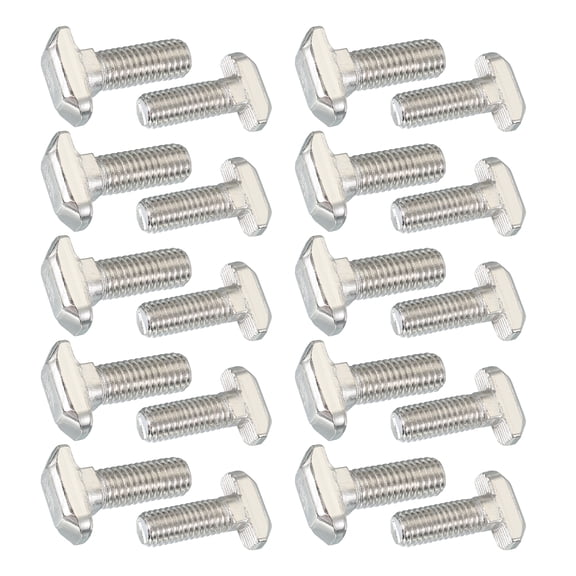 Uxcell Thread T-Slot Bolts, Drop-in Bolt Hammer Head T-Bolt Standard 8 mm Sliding Screw Stud for Aluminum Extrusion Profile M8x18mm