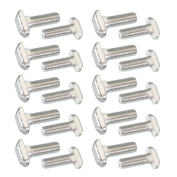 Uxcell Thread T-Slot Bolts, Drop-in Bolt Hammer Head T-Bolt Standard 8 mm Sliding Screw Stud for Aluminum Extrusion Profile M8x23mm