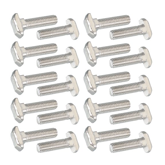 Uxcell Thread T-Slot Bolts, Drop-in Bolt Hammer Head T-Bolt Standard 8 mm Sliding Screw Stud for Aluminum Extrusion Profile M8x28mm