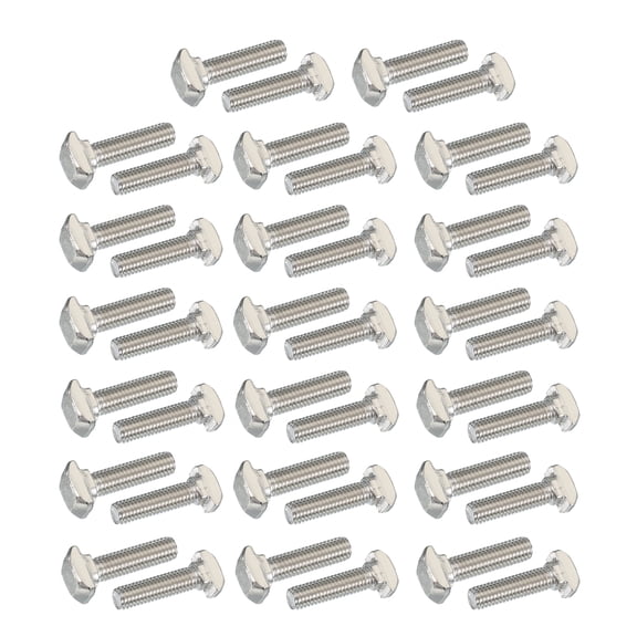 Uxcell Thread T-Slot Bolts Drop-in Bolt Hammer Head T-Bolt Standard Sliding Screw Stud Aluminum M5x16mm