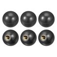 thumbnail image 1 of Uxcell Threaded Ball Knobs, 1.18Inch Dia M8 Female Thread Thermoset Ball Handles with Copper Thread Insert, Black 6 Pack, 1 of 6