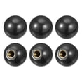 thumbnail image 1 of Uxcell Threaded Ball Knobs, 1.57Inch Dia M12 Female Thread Thermoset Ball Handle with Copper Thread Insert, Black 6 Pack, 1 of 6