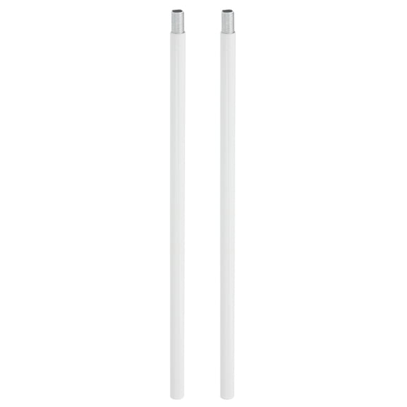 Uxcell Threaded Extension Rod, 2 Sets 12" M10 x 1mm Fine Thread Lamp Pipe with Lamp Pipe Nipples for Pendant Light Island Lighting Chandeliers Stems, White
