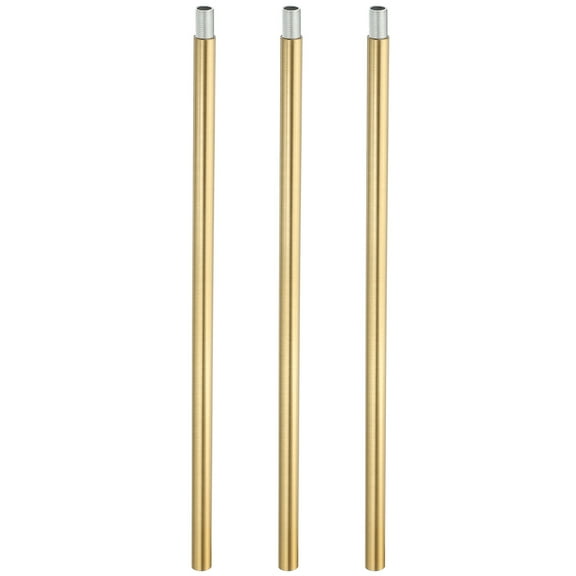 Uxcell Threaded Extension Rod, 3 Sets 11.8" M10 x 1mm Fine Thread Lamp Pipe with Nipples, Brass Tone