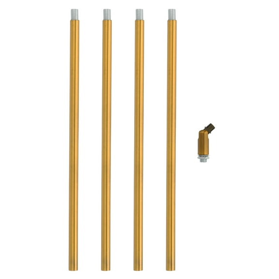 Uxcell Threaded Extension Rod,4 Set 12" M10 x 1mm Fine Thread Lamp Pipe with Lamp Pipe Nipple,Sloped Ceiling Adapter,Dark Bronze