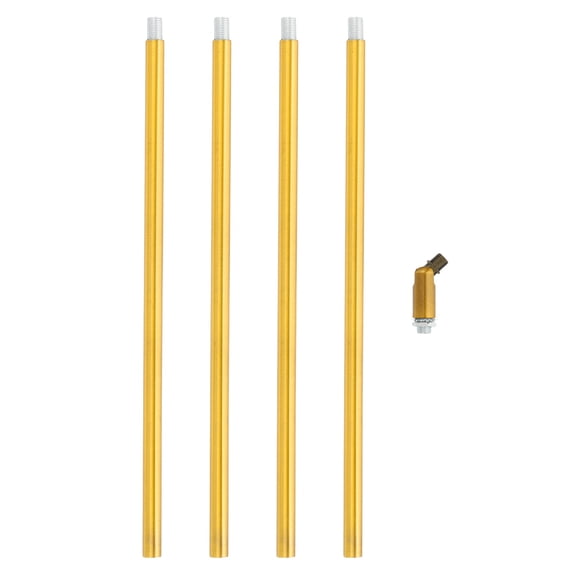 Uxcell Threaded Extension Rod,4 Set 12" M10 x 1mm Fine Thread Lamp Pipe with Lamp Pipe Nipple,Sloped Ceiling Adapter,Gold