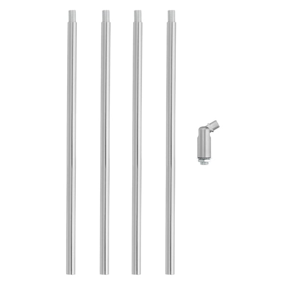 Uxcell Threaded Extension Rod,4 Set 12" M10 x 1mm Fine Thread Lamp Pipe with Lamp Pipe Nipple,Sloped Ceiling Adapter,Silver