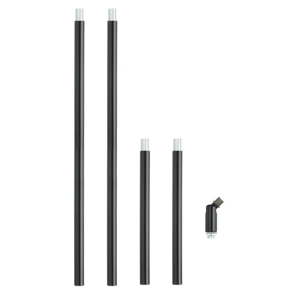 Uxcell Threaded Extension Rod,4 Set 6" and 12" M10 x 1mm Fine Thread Lamp Pipe with Lamp Pipe Nipple,Sloped Ceiling Adapter,Black