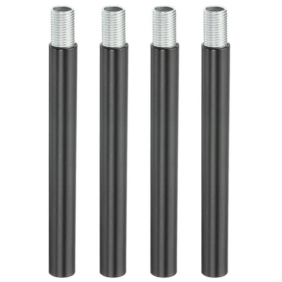 Uxcell Threaded Extension Rod, 4 Sets 4" M10 x 1mm Fine Thread Lamp Pipe with Lamp Pipe Nipples for Pendant Light Island Lighting Chandeliers Stems, Black