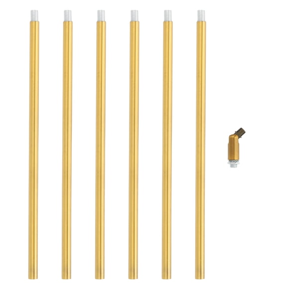 Uxcell Threaded Extension Rod,6 Set 12" M10 x 1mm Fine Thread Lamp Pipe with Lamp Pipe Nipple,Sloped Ceiling Adapter for Pendant Light Island Light Chandelier Stem,Dark Bronze