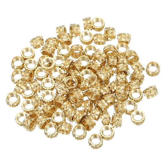 Gold Threaded Insert Uxcell 100Pcs M5x4x7mm Threaded Inserts Metric Brass Knurled Nuts Gold ...