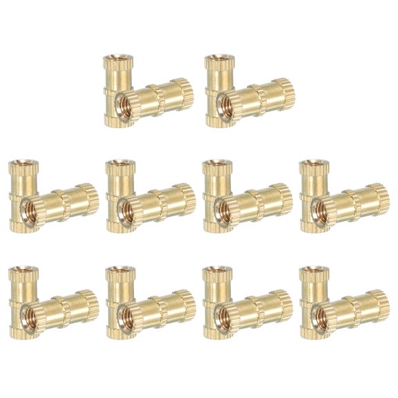 Uxcell Threaded Inserts Heat Set, Female Brass Metric Knurled Insert Set Embedment Nut for Plastic 3D M5x16x7mm 20