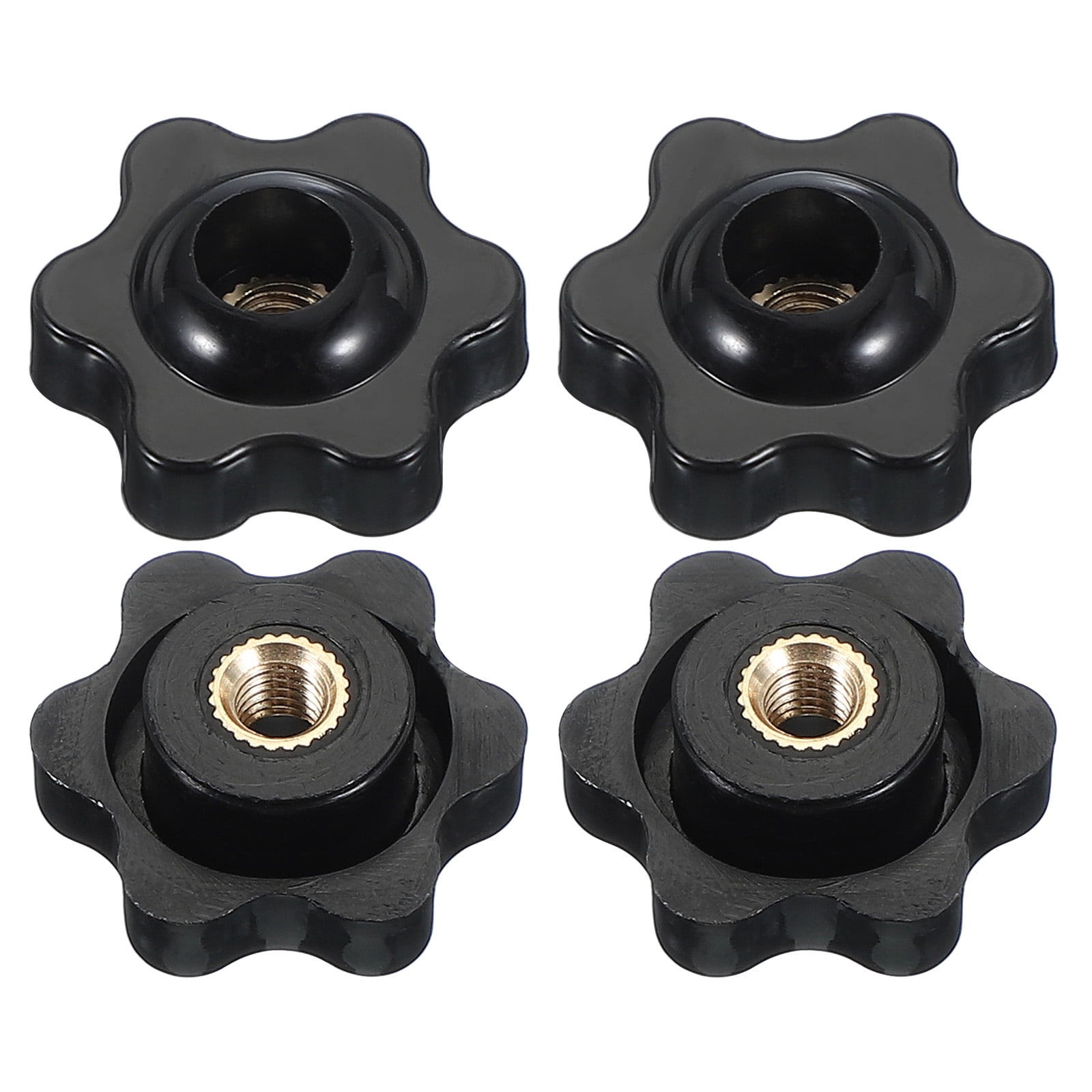 Uxcell Through Hole Knob Nut Screw, Brass Screw-On Female Thread Knob ...