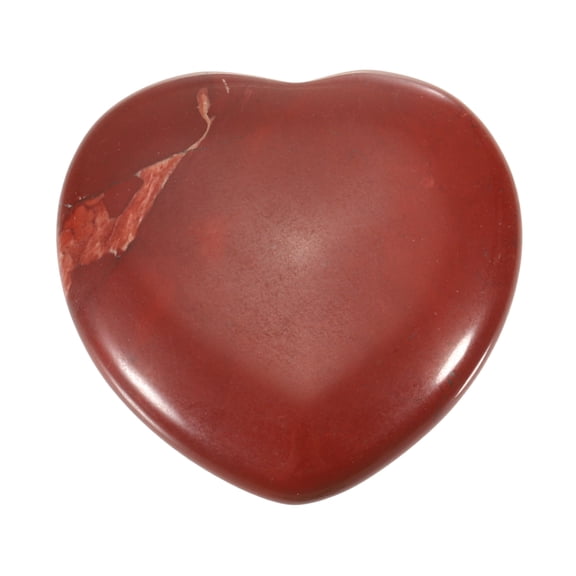 Uxcell Thumb Worry Stone for Anxiety, 1.2" Natural Heart Crystal Stone, Polished Gemstone Hand Carved Pocket Rock Anxiety Crystals for Women Stress Gifts Meditation, Deep Red