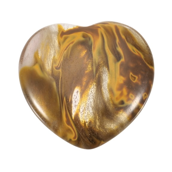Uxcell Thumb Worry Stone for Anxiety, 1.2" Natural Heart Crystal Stone, Polished Gemstone Hand Carved Pocket Rock Anxiety Crystals for Women Stress Gifts Meditation, Yellow Green