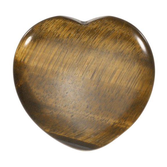Uxcell Thumb Worry Stone for Anxiety, 1.6" Natural Heart Crystal Stone, Polished Gemstone Hand Carved Pocket Rock Anxiety Crystals for Women Stress Gifts Meditation, Yellow Brown