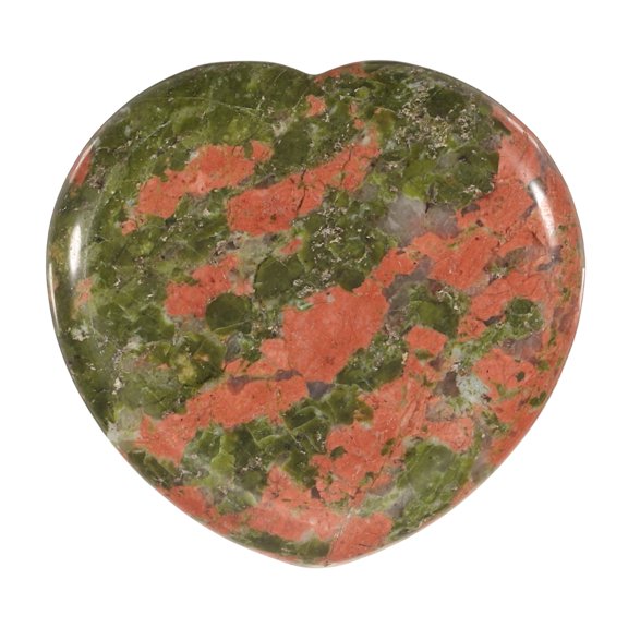 Uxcell Thumb Worry Stone for Anxiety, 1.6" Natural Heart Crystal Stone, Polished Gemstone Hand Carved Pocket Rock Anxiety Crystals for Women Stress Gifts Meditation, Green Pink
