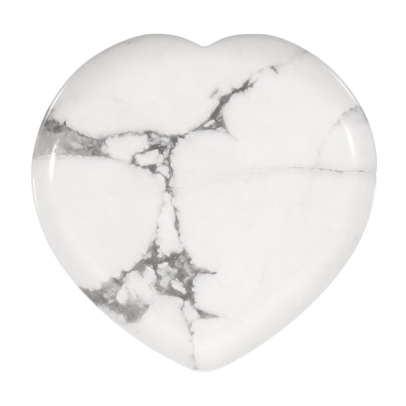 Uxcell Thumb Worry Stone for Anxiety, 1.6" Natural Heart Crystal Stone, Polished Gemstone Hand Carved Pocket Rock Anxiety Crystals for Women Stress Gifts Meditation, White Gray