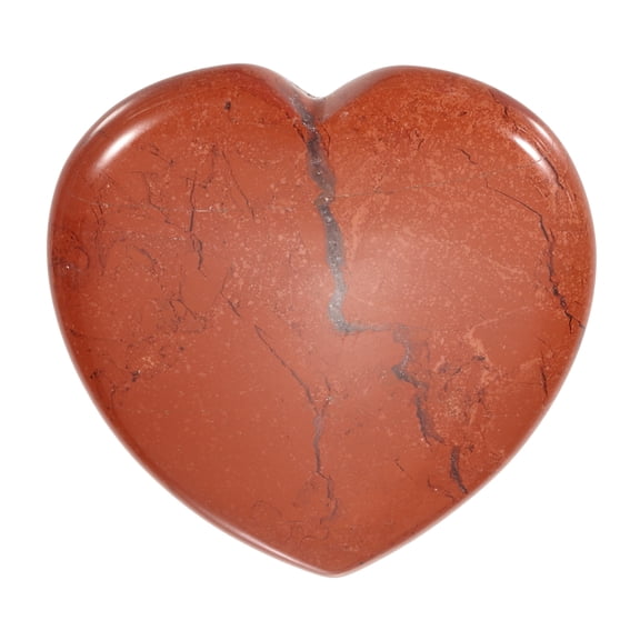 Uxcell Thumb Worry Stone for Anxiety, 1.6" Natural Heart Crystal Stone, Polished Gemstone Hand Carved Pocket Rock Anxiety Crystals for Women Stress Gifts Meditation, Deep Red