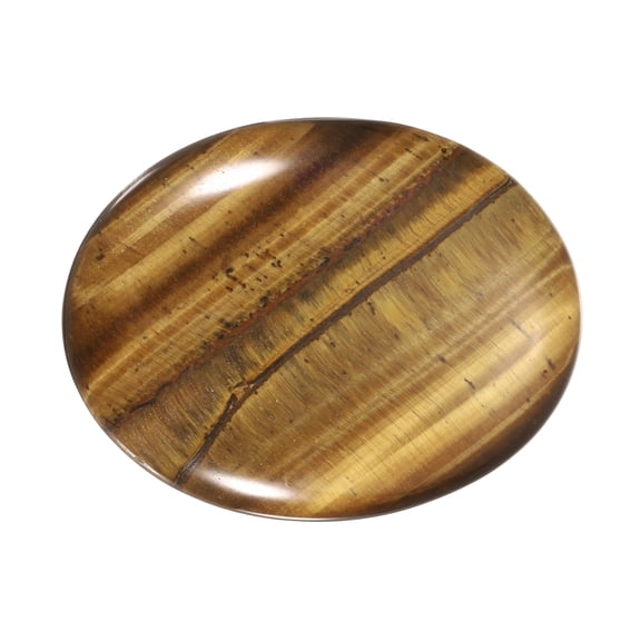 Uxcell Thumb Worry Stone for Anxiety, Natural Oval Crystal Stone, Polished Gemstone Hand Carved Pocket Rock Anxiety Crystals for Women Stress Gifts Meditation, Yellow Brown