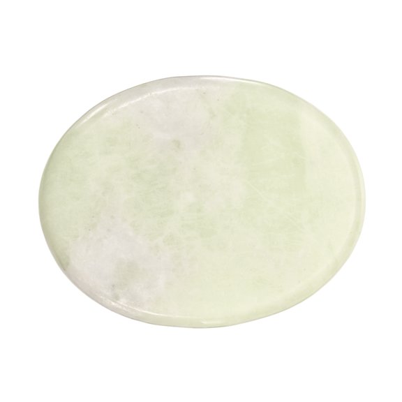 Uxcell Thumb Worry Stone for Anxiety, Natural Oval Crystal Stone, Polished Gemstone Hand Carved Pocket Rock Anxiety Crystals for Women Stress Gifts Meditation, Olive Green