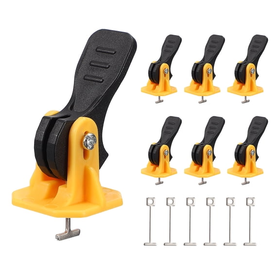 Uxcell Tile Leveling Kit 50 Pcs Reusable Leveler +50 Pcs Replaceable Steel T-Pin Tile Leveling System Fits 1.5mm for Wall & Floor, Yellow