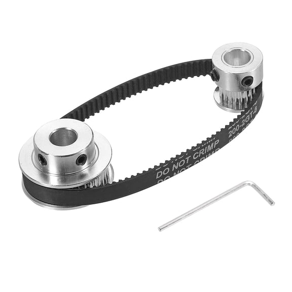 Uxcell Timing Pulley 20&40 Teeth 8mm Bore Synchronous Wheel with Belt and Wrench for 3D Printer, CNC Machine, 1 Set