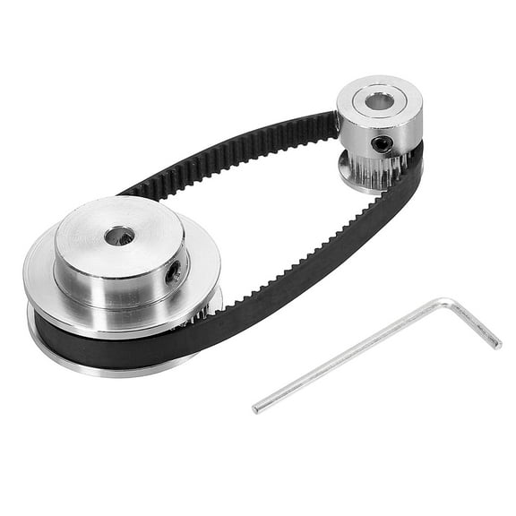 Uxcell Timing Pulley 20&48 Teeth 5mm Bore Synchronous Wheel with Belt and Wrench for 3D Printer, CNC Machine, 1 Set