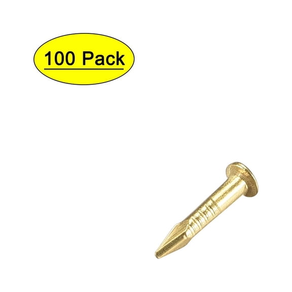 Uxcell Tiny Brass Nails Passivation DIY Decorative Household Accessories 0.31" x 0.09" Gold Tone 100pcs